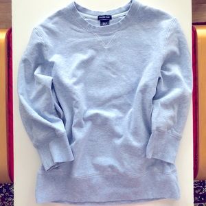 GAP Heather Blue 3/4 Sleeve Sweatshirt